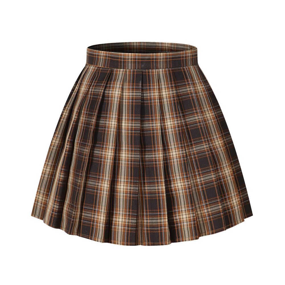 8527 Girl's High Waist A-Line Pleated Japan Anime Skirts Costumes Dark